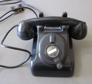 LEICH ELECTRIC CO. MAGNETO CRANK DESK PHONE black Bakelite telephone