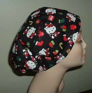   Kitty Christmas OR Surgical Nurse European Scrub Hat Peds MD Chemo