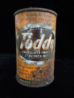 Primitive / Vintage Rare Toddy Malt Flavored Milk Tin / Can