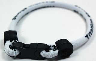 White Titanium Dual Sport Single Loop Balance Bracelet Wristband Power 