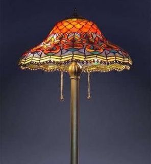   Peacock Stained Glass Tiffany Style Floor Lamp W18x H60 NEW
