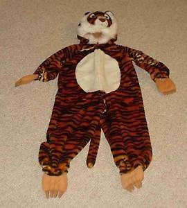TIGER Furry Kids Zip Up Open Face Halloween Costume Sz Small 2 3 36