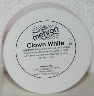 Mehron Clown White theatrical circus face paint facepaint makeup mime 