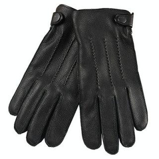   ELMA Mens deerskin leather winter driving cashmere lined Gloves