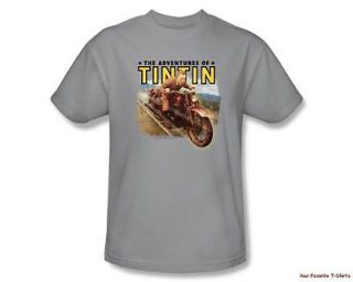 Licensed The Adventures of Tintin Open Road Adult Shirt S 3XL