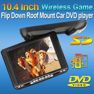 Black OverHead Roof Mount Car DVD CD Player Auto Stereo FM AM USB +IR 