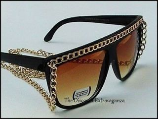  SALE _Diva Snooki Style Flat Top Black Sunglasses w/ Big 