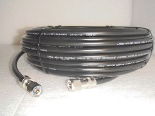 NEW Times Microwave Systems 130ft LMR 400 Cable N Male Connectors 