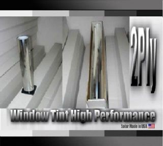 30 x100 Silver CHROME MIRROR Window Tint HP 2ply 15%