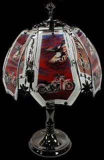Motorcycle Touch Lamp Pewter Base Harley touch lamps