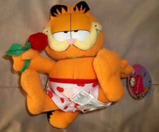 BRAND NEW RARE Valentines Day Garfield w/ a Rose 6 x 7 Stuffed 