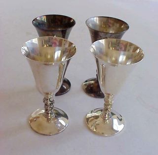 Set of 4 Vintage Silver Plated Goblets PLATOR Made in Spain