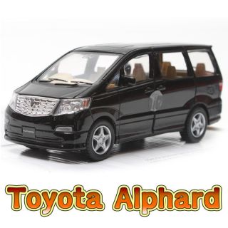 Toyota Alphard 138, 5 Black Diecast Mini Cars Toys Kinsmart KT5066 