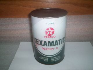 Vintage Texaco Texamatic Dexron II ATF 1 Litre Oil Can Tin Canada