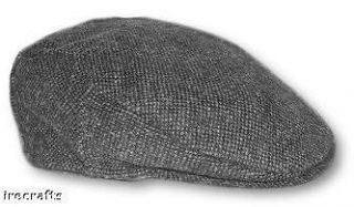 Traditional Irish Grey Tweed Wool Flat Cap Hat Ireland sz L XL r