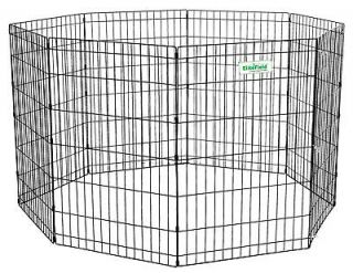 EliteField Black 30 Exercise Pen Dog Crate Cage with 8 FREE Ground 