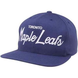   & Ness Toronto Maple Leafs Navy Blue Script Snapback Adjustable Hat