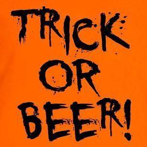 Trick or Beer Funny Treat Halloween Costume Tee T Shirt