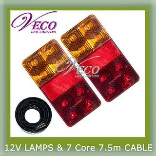   LAMP INDICATOR TRAILER LED LIGHTS BOAT SUBMERSIBLE 12V 7 CORE CABLE