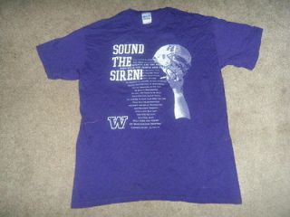 Sound the Siren UW Washington Huskies School Song U Dub T Shirt MED 