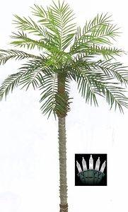 ARTIFICIAL PHOENIX PALM TREE PLANT POOL PATIO WITH CHRISTMAS LIGHTS 