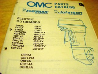   Johnson Electric Trolling Outboard Motor Parts Catalog Manual 1989 OMC