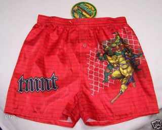 Ninja Turtles Boys Red Satin Boxer Shorts Size 6   8 New