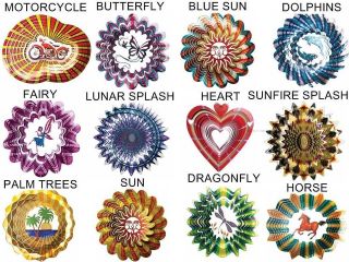 14 TO CHOOSE FROM** 10/25cm Designer WIND SPINNERS IRON STOP 