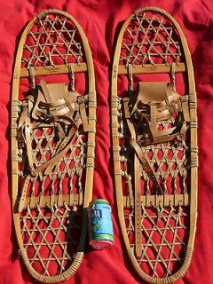 Pair VERMONT TUBBS WOODEN SNOWSHOES Modified Bearpaws 36 x 10 w 