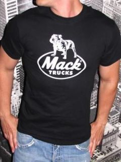 NEW VTG MACK TRUCKS BLACK LOGO TRUCKER T SHIRT XL