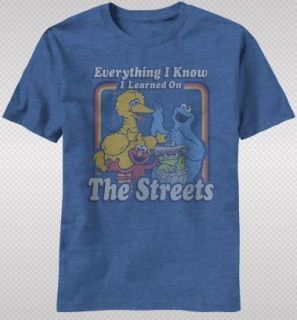   Street Big Bird Cookie Monster Elmo Vintage Fade Look T shirt top tee