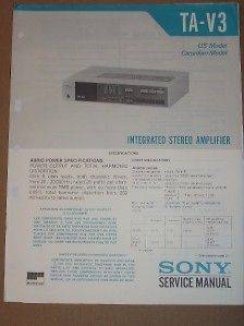 Sony Service/Repair Manual~TA V3 Integrated Amplifier