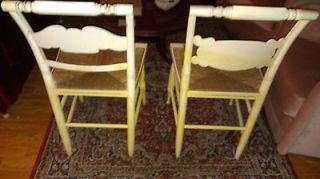 SIGNED VINTAGE HITCHCOCK RUSH SEAT CHAIRS STENCILED DESIGN EAGLE 