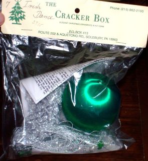Cracker Box Ornament Kit Irish Dance 3 Emerald Green Satin Ball 