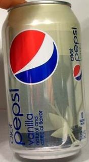 FULL New 12 Ounce (New Style 2012) Can Diet Pepsi Vanilla USA