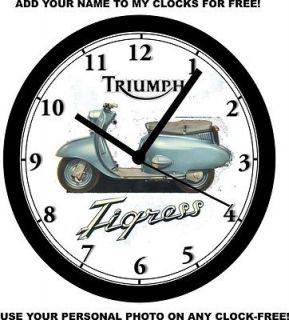 TRIUMPH TIGRESS MOTOR SCOOTER WALL CLOCK