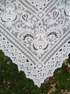 124 VICTORIAN Lace CURTAINS Panels w/ TAMBOUR Stitching