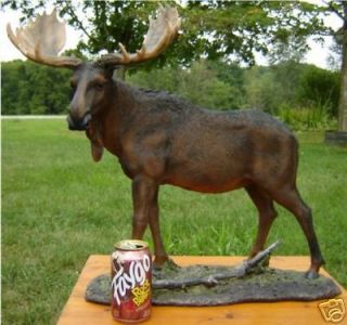 MOOSE LARGE STATUE 2 FT TAXIDERMY LODGE CABIN LOG HOME