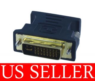 DVI I(24+5) Dual Link Male to HD15(VGA) Female Adapter Gold Plated 