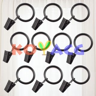 10pcs Window Curtain Metal Rings With Clips And Eyelets 1 inch Inner 