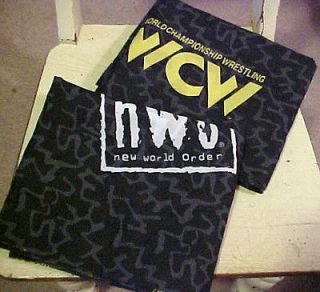 WCW Wrestling NWO 2 Curtain Valances New World Order Black Logo Pair 
