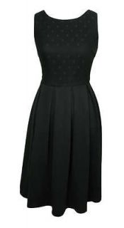 Classic Black Sleeveless Stretch Day Dress Hermione Size 12 New