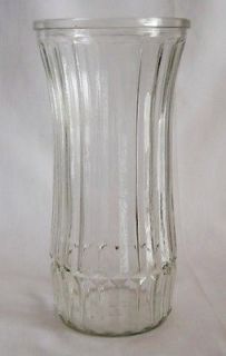 VASE   VINTAGE HOOSIER GLASS   CLEAR with RIBBED PATTERN, #4088 C 