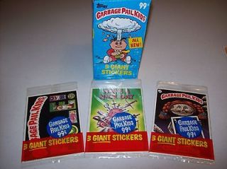 lot garbage pail kids 2nd series Giant Stickers 3 packs 1986 Topps