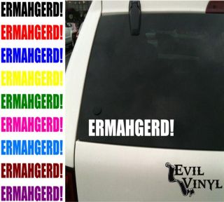 Ermahgerd Vinyl Car Window Decal Funny Cat Meme Madea OMG Dog Sticker 