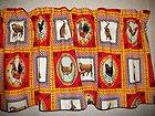  Plaid ROOSTER Button VALANCE CURTAINS Country RED Gold Plaid ROOSTER 