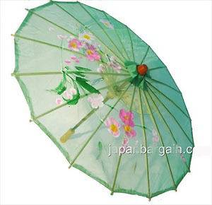 Chinese Japanese Oriental Umbrella Parasol 30in Transparent Orange 161 