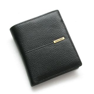 New Genuine Leather Mens Bifold Wallet Black DC3481