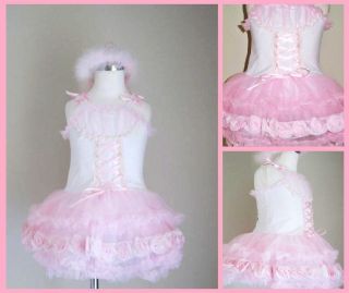   Fantasy Princess Rosette Ruffle Corset Pageant Party Holiday Dress