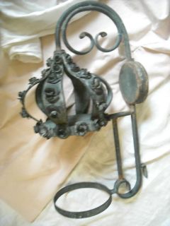 NEW primitive shabby n chic wall sconce candle holder metal roses 17 